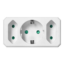 ROZGAŁĘŹNIK 2X2P + 1X2P+Z (SCHUKO), BIAŁY ORNO ROZGAŁĘŹNIK 2X2P + 1X2P+Z (SCHUKO), BIAŁY ORNO