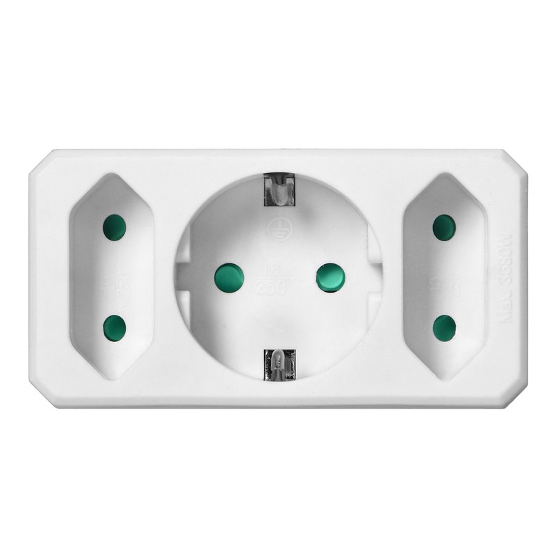 ROZGAŁĘŹNIK 2X2P + 1X2P+Z (SCHUKO), BIAŁY ORNO ROZGAŁĘŹNIK 2X2P + 1X2P+Z (SCHUKO), BIAŁY ORNO