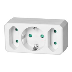 ROZGAŁĘŹNIK 2X2P + 1X2P+Z (SCHUKO), BIAŁY ORNO ROZGAŁĘŹNIK 2X2P + 1X2P+Z (SCHUKO), BIAŁY ORNO
