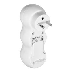 ROZGAŁĘŹNIK 3X2P+Z "BAŁWANEK" Z WTYCZKĄ GÓRNĄ, BIAŁY ORNO ROZGAŁĘŹNIK 3X2P+Z "BAŁWANEK" Z WTYCZKĄ GÓRNĄ, BIAŁY ORNO