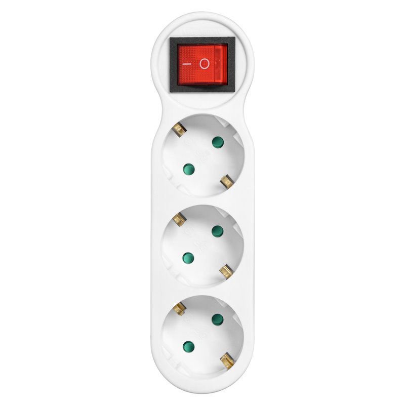 ROZGAŁĘŹNIK 3X2P+Z (SCHUKO) Z WŁĄCZNIKIEM I WTYCZKĄ GÓRNĄ, BIAŁY ORNO ROZGAŁĘŹNIK 3X2P+Z (SCHUKO) Z WŁĄCZNIKIEM I WTYCZKĄ GÓRNĄ, BIAŁY ORNO