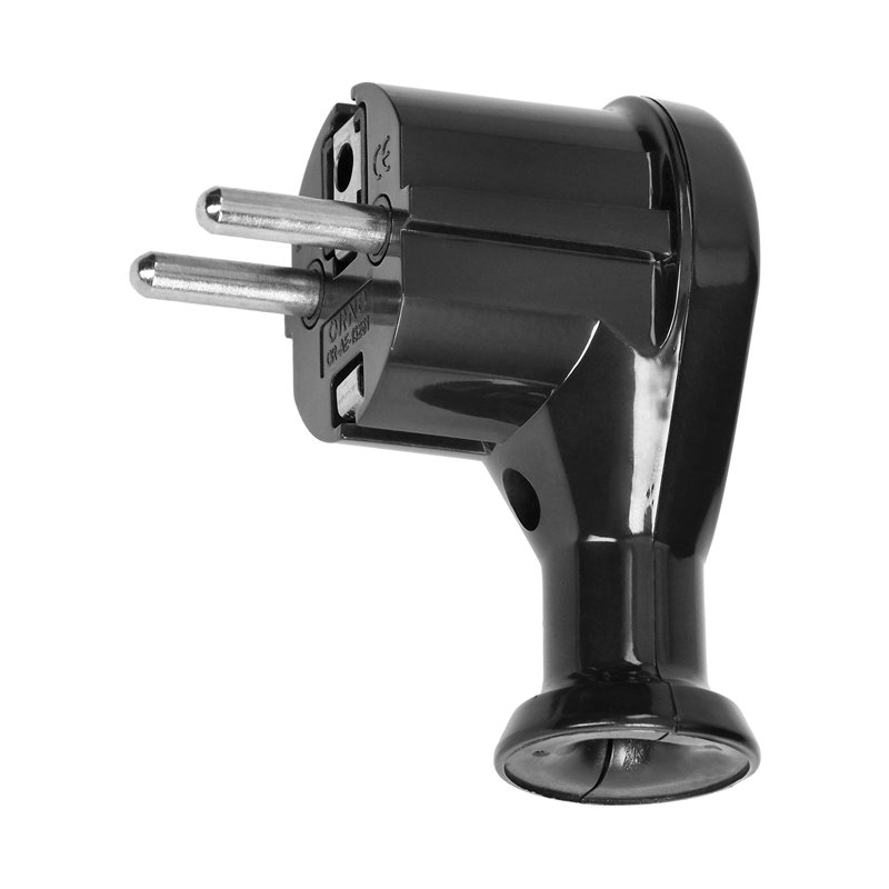 WTYCZKA KĄTOWA 2P+Z, UNI-SCHUKO, CZARNY ORNO WTYCZKA KĄTOWA 2P+Z, UNI-SCHUKO, CZARNY ORNO