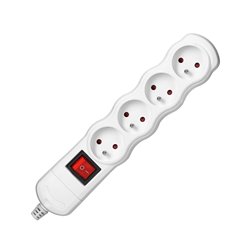 ROZGAŁĘŹNIK WIELOGNIAZDOWY 4X2P+Z Z WYŁĄCZNIKIEM, BIAŁY ORNO ROZGAŁĘŹNIK WIELOGNIAZDOWY 4X2P+Z Z WYŁĄCZNIKIEM, BIAŁY ORNO
