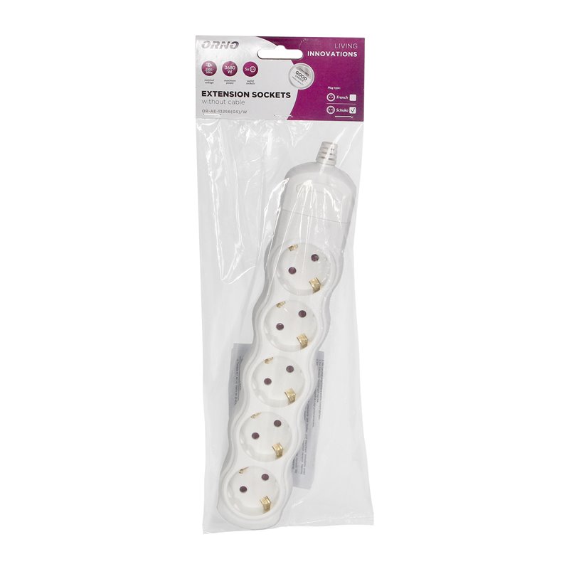 ROZGAŁĘŹNIK 5X2P+Z SCHUKO, BIAŁY ORNO ROZGAŁĘŹNIK 5X2P+Z SCHUKO, BIAŁY ORNO