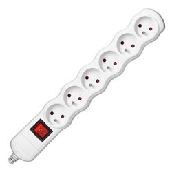 ROZGAŁĘŹNIK Z WYŁĄCZNIKIEM 6X2P+Z, BIAŁY ORNO ROZGAŁĘŹNIK Z WYŁĄCZNIKIEM 6X2P+Z, BIAŁY ORNO