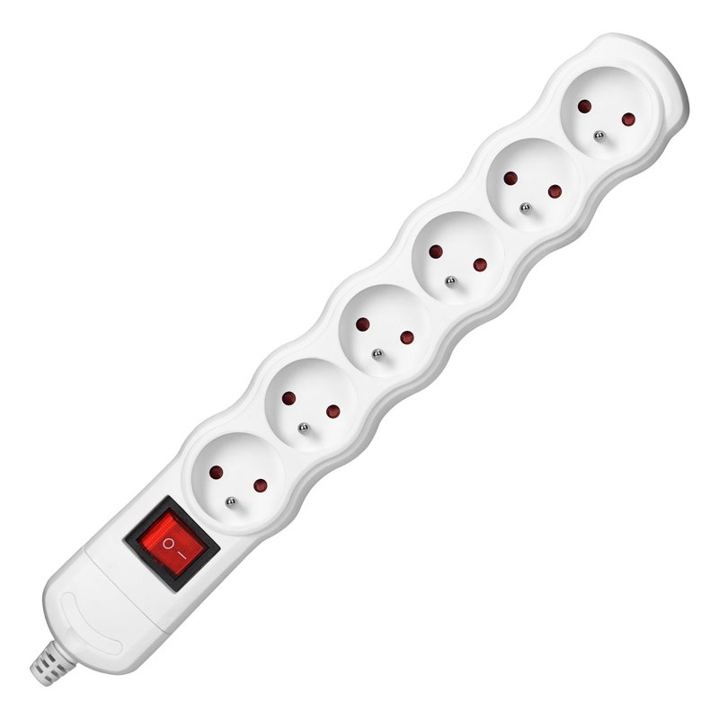 ROZGAŁĘŹNIK Z WYŁĄCZNIKIEM 6X2P+Z, BIAŁY ORNO ROZGAŁĘŹNIK Z WYŁĄCZNIKIEM 6X2P+Z, BIAŁY ORNO