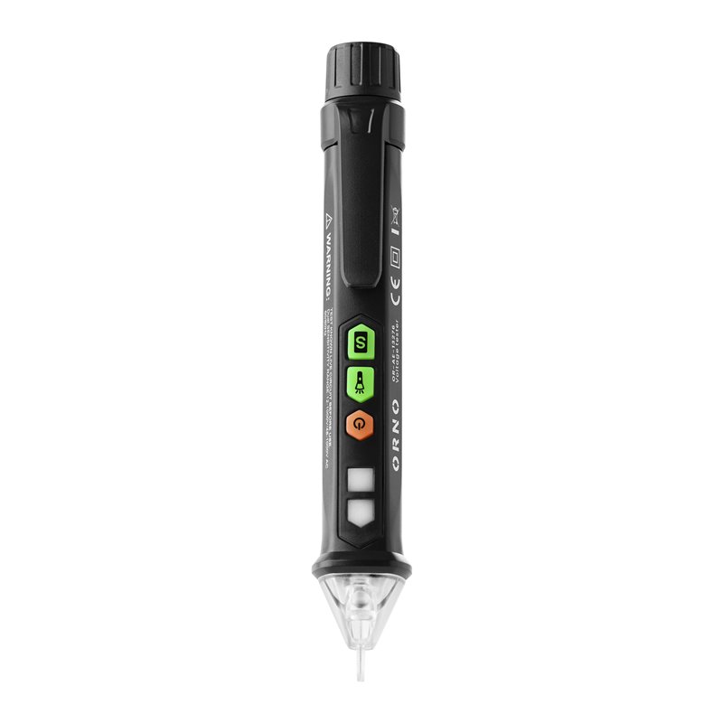 INDUKCYJNY TESTER NAPIĘCIA Z LATARKĄ, 12-1000V, AC/DC, CZARNY ORNO INDUKCYJNY TESTER NAPIĘCIA Z LATARKĄ, 12-1000V, AC/DC, CZARNY ORNO