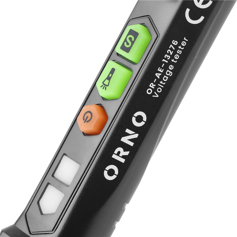 INDUKCYJNY TESTER NAPIĘCIA Z LATARKĄ, 12-1000V, AC/DC, CZARNY ORNO INDUKCYJNY TESTER NAPIĘCIA Z LATARKĄ, 12-1000V, AC/DC, CZARNY ORNO