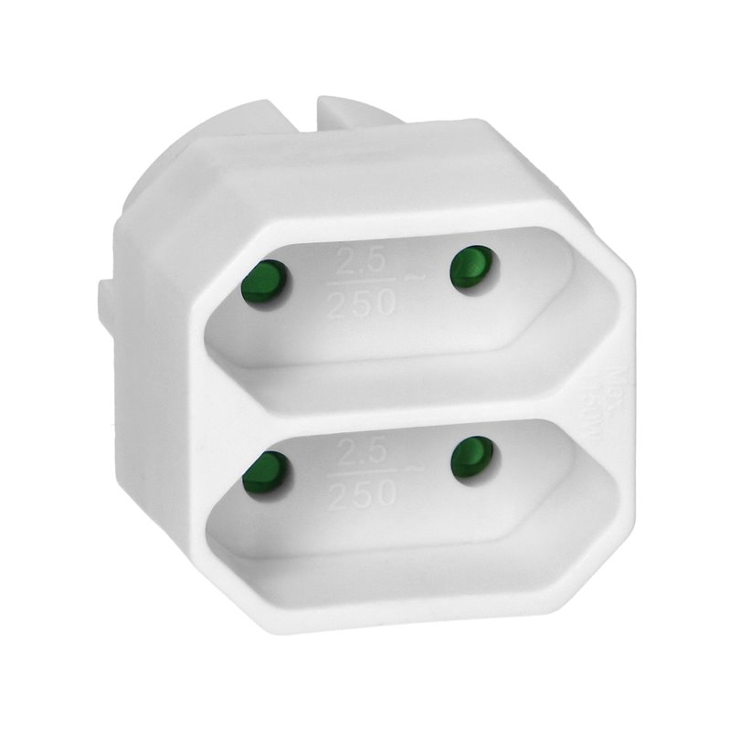 ROZGAŁĘŹNIK 2X2P EURO, BIAŁY, 20 SZT. ORNO