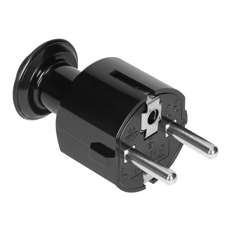 WTYCZKA PROSTA UNI-SCHUKO 16A, 230V, CZARNA ORNO WTYCZKA PROSTA UNI-SCHUKO 16A, 230V, CZARNA ORNO