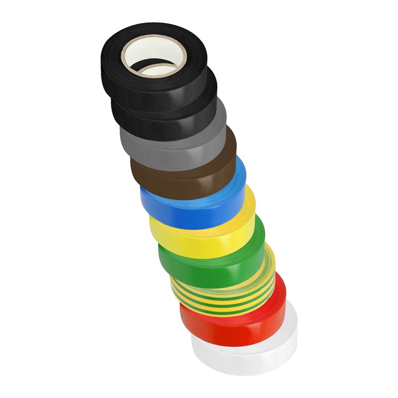 ZESTAW 10 TAŚM 19MM, 2X CZARNA, SZARA, BRĄZOWA, NIEBIESKA, ŻÓŁTA, ZIELONA, ŻÓŁTO-ZIELONA, CZERWONA, BIAŁA, DŁUGOŚĆ 20M ORNO