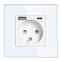 GNIAZDO POJEDYNCZE 2P+Z, USB-A + USB-C, PD, MAX. 20W, BIAŁY ORNO