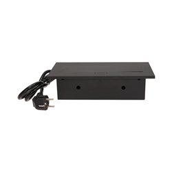 GNIAZDO MEBLOWE WPUSZCZANE W BLAT Z GRUBYM RANTEM 3X2P+Z, PRZEWÓD 1,5M 3X1,5MM2, CZARNE ORNO GNIAZDO MEBLOWE WPUSZCZANE W BLAT Z GRUBYM RANTEM 3X2P+Z, PRZEWÓD 1,5M 3X1,5MM2, CZARNE ORNO