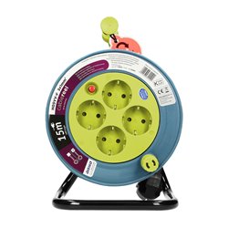 PRZEDŁUŻACZ BĘBNOWY MINI, 4 GNIAZDA 2P+Z, METALOWY STOJAK, POLWINIT H05VV-F 3X1MM2 , DŁUGOŚĆ 15M, LIMONKOWY, SCHUKO ORNO PRZEDŁUŻACZ BĘBNOWY MINI, 4 GNIAZDA 2P+Z, METALOWY STOJAK, POLWINIT H05VV-F 3X1MM2 , DŁUGOŚĆ 15M, LIMONKOWY, SCHUKO ORNO