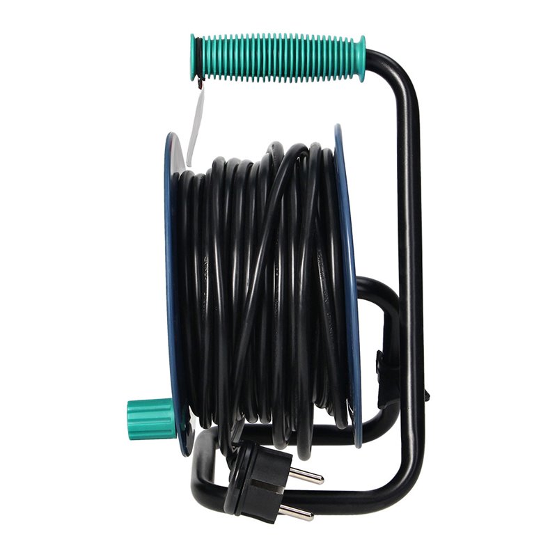 PRZEDŁUŻACZ BĘBNOWY MINI, 4 GNIAZDA 2P+Z, METALOWY STOJAK, POLWINIT H05VV-F 3X1MM2, DŁUGOŚĆ 15M, TURKUSOWY ORNO PRZEDŁUŻACZ BĘBNOWY MINI, 4 GNIAZDA 2P+Z, METALOWY STOJAK, POLWINIT H05VV-F 3X1MM2, DŁUGOŚĆ 15M, TURKUSOWY ORNO