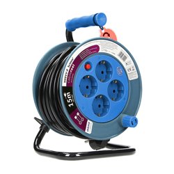 PRZEDŁUŻACZ BĘBNOWY MINI, 4 GNIAZDA 2P+Z, METALOWY STOJAK, POLWINIT H05VV-F 3X1MM2 , DŁUGOŚĆ 15M, TURKUSOWY, SCHUKO ORNO PRZEDŁUŻACZ BĘBNOWY MINI, 4 GNIAZDA 2P+Z, METALOWY STOJAK, POLWINIT H05VV-F 3X1MM2 , DŁUGOŚĆ 15M, TURKUSOWY, SCHUKO ORNO