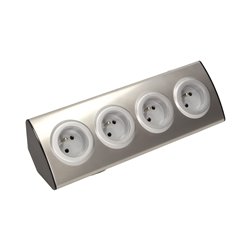 GNIAZDO MEBLOWE KUCHENNE 4X2P+Z, MONTAŻ NA RZEPY, INOX ORNO GNIAZDO MEBLOWE KUCHENNE 4X2P+Z, MONTAŻ NA RZEPY, INOX ORNO