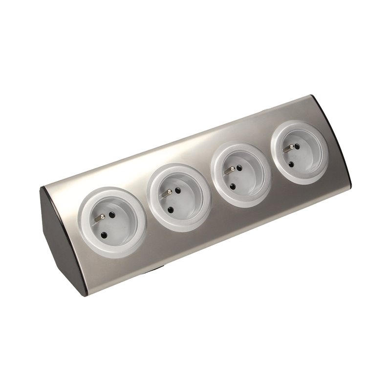 GNIAZDO MEBLOWE KUCHENNE 4X2P+Z, MONTAŻ NA RZEPY, INOX ORNO GNIAZDO MEBLOWE KUCHENNE 4X2P+Z, MONTAŻ NA RZEPY, INOX ORNO