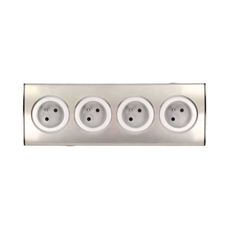 GNIAZDO MEBLOWE KUCHENNE 4X2P+Z, MONTAŻ NA RZEPY, INOX ORNO GNIAZDO MEBLOWE KUCHENNE 4X2P+Z, MONTAŻ NA RZEPY, INOX ORNO