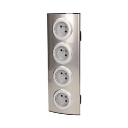 GNIAZDO MEBLOWE KUCHENNE 4X2P+Z, MONTAŻ NA RZEPY, INOX ORNO GNIAZDO MEBLOWE KUCHENNE 4X2P+Z, MONTAŻ NA RZEPY, INOX ORNO