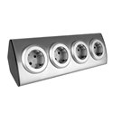 GNIAZDO MEBLOWE KUCHENNE 4X2P+Z, MONTAŻ NA RZEPY, INOX ORNO
