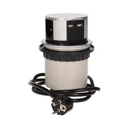 GNIAZDO MEBLOWE O10CM WYSUWANE Z BLATU Z ŁADOWARKĄ USB I PRZEWODEM 1,5M, 3X2P+Z, 2XUSB ORNO GNIAZDO MEBLOWE O10CM WYSUWANE Z BLATU Z ŁADOWARKĄ USB I PRZEWODEM 1,5M, 3X2P+Z, 2XUSB ORNO