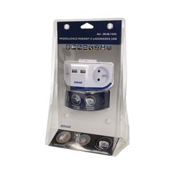 PRZEDŁUŻACZ ROGOWY Z PŁASKĄ WTYCZKA I ŁADOWARKĄ, 2X2P+Z, 2XUSB, PRZEWÓD 1,5M 3X1MM ORNO PRZEDŁUŻACZ ROGOWY Z PŁASKĄ WTYCZKA I ŁADOWARKĄ, 2X2P+Z, 2XUSB, PRZEWÓD 1,5M 3X1MM ORNO
