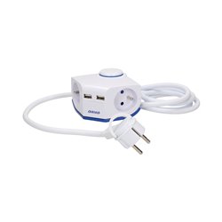 PRZEDŁUŻACZ ROGOWY Z PŁASKĄ WTYCZKA I ŁADOWARKĄ, 2X2P+Z, 2XUSB, PRZEWÓD 1,5M 3X1MM ORNO PRZEDŁUŻACZ ROGOWY Z PŁASKĄ WTYCZKA I ŁADOWARKĄ, 2X2P+Z, 2XUSB, PRZEWÓD 1,5M 3X1MM ORNO