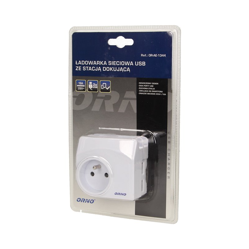 ŁADOWARKA SIECIOWA USB Z GNIAZDEM ELEKTRYCZNYM I STACJĄ DOKUJĄCĄ ORNO ŁADOWARKA SIECIOWA USB Z GNIAZDEM ELEKTRYCZNYM I STACJĄ DOKUJĄCĄ ORNO