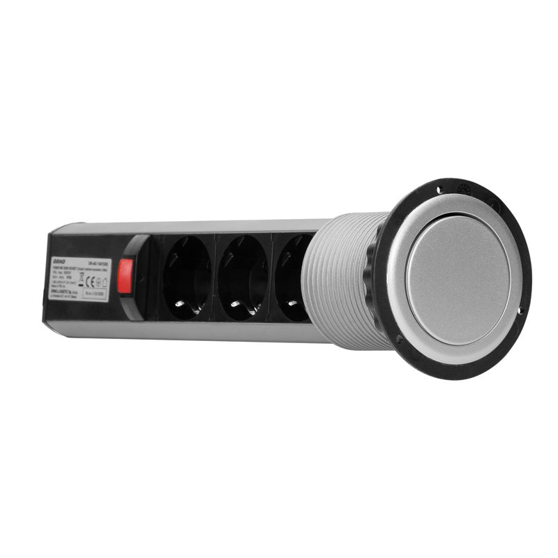 GNIAZDO MEBLOWE O6CM WYSUWANE Z BLATU Z BLOKADĄ I PRZEWODEM 1,8M, 3X2P+Z (SCHUKO) ORNO GNIAZDO MEBLOWE O6CM WYSUWANE Z BLATU Z BLOKADĄ I PRZEWODEM 1,8M, 3X2P+Z (SCHUKO) ORNO