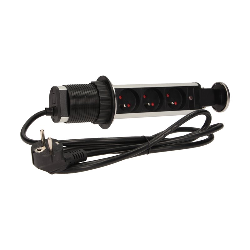 GNIAZDO MEBLOWE O6CM WYSUWANE Z BLATU Z BLOKADĄ I PRZEWODEM 1,8M, 3X2P+Z, INOX ORNO GNIAZDO MEBLOWE O6CM WYSUWANE Z BLATU Z BLOKADĄ I PRZEWODEM 1,8M, 3X2P+Z, INOX ORNO