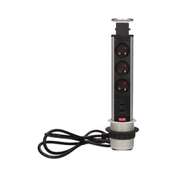 GNIAZDO MEBLOWE O6CM WYSUWANE Z BLATU Z ŁADOWARKĄ USB, BLOKADĄ I PRZEWODEM 1,8M, 3X2P+Z ORNO GNIAZDO MEBLOWE O6CM WYSUWANE Z BLATU Z ŁADOWARKĄ USB, BLOKADĄ I PRZEWODEM 1,8M, 3X2P+Z ORNO