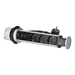 GNIAZDO MEBLOWE O6CM WYSUWANE Z BLATU Z ŁADOWARKĄ USB, BLOKADĄ I PRZEWODEM 1,8M, 3X2P+Z (SCHUKO), SREBRNE ORNO GNIAZDO MEBLOWE O6CM WYSUWANE Z BLATU Z ŁADOWARKĄ USB, BLOKADĄ I PRZEWODEM 1,8M, 3X2P+Z (SCHUKO), SREBRNE ORNO