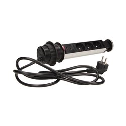 GNIAZDO MEBLOWE O6CM WYSUWANE Z BLATU Z ŁADOWARKĄ USB, BLOKADĄ I PRZEWODEM 1,8M, 3X2P+Z, 2XUSB, INOX ORNO GNIAZDO MEBLOWE O6CM WYSUWANE Z BLATU Z ŁADOWARKĄ USB, BLOKADĄ I PRZEWODEM 1,8M, 3X2P+Z, 2XUSB, INOX ORNO