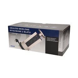 GNIAZDO MEBLOWE O10CM WYSUWANE Z BLATU Z PRZEWODEM 1,8M, 3X2P+Z, INOX ORNO GNIAZDO MEBLOWE O10CM WYSUWANE Z BLATU Z PRZEWODEM 1,8M, 3X2P+Z, INOX ORNO