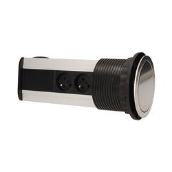 GNIAZDO MEBLOWE O10CM WYSUWANE Z BLATU Z PRZEWODEM 1,8M, 3X2P+Z, INOX ORNO GNIAZDO MEBLOWE O10CM WYSUWANE Z BLATU Z PRZEWODEM 1,8M, 3X2P+Z, INOX ORNO