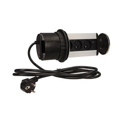 GNIAZDO MEBLOWE O10CM WYSUWANE Z BLATU Z PRZEWODEM 1,8M, 3X2P+Z, INOX ORNO GNIAZDO MEBLOWE O10CM WYSUWANE Z BLATU Z PRZEWODEM 1,8M, 3X2P+Z, INOX ORNO