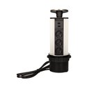 GNIAZDO MEBLOWE O10CM WYSUWANE Z BLATU Z ŁADOWARKĄ USB I PRZEWODEM 1,8M, 3X2P+Z, 2XUSB, INOX ORNO GNIAZDO MEBLOWE O10CM WYSUWANE Z BLATU Z ŁADOWARKĄ USB I PRZEWODEM 1,8M, 3X2P+Z, 2XUSB, INOX ORNO