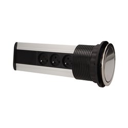GNIAZDO MEBLOWE O10CM WYSUWANE Z BLATU Z ŁADOWARKĄ USB I PRZEWODEM 1,8M, 3X2P+Z, 2XUSB, INOX ORNO GNIAZDO MEBLOWE O10CM WYSUWANE Z BLATU Z ŁADOWARKĄ USB I PRZEWODEM 1,8M, 3X2P+Z, 2XUSB, INOX ORNO