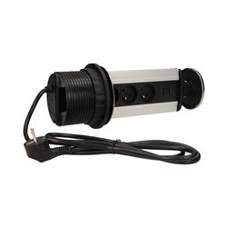 GNIAZDO MEBLOWE O10CM WYSUWANE Z BLATU Z ŁADOWARKĄ USB I PRZEWODEM 1,8M, 3X2P+Z, 2XUSB, INOX ORNO GNIAZDO MEBLOWE O10CM WYSUWANE Z BLATU Z ŁADOWARKĄ USB I PRZEWODEM 1,8M, 3X2P+Z, 2XUSB, INOX ORNO