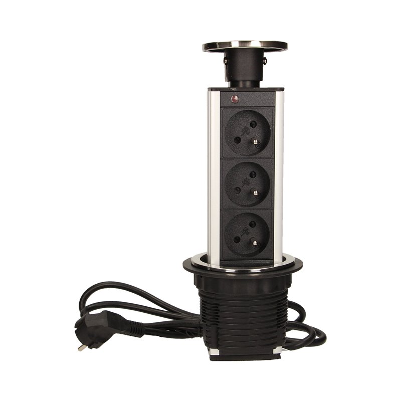 GNIAZDO MEBLOWE O8CM WYSUWANE Z BLATU Z PRZEWODEM 1,8M, 3X2P+Z, INOX ORNO GNIAZDO MEBLOWE O8CM WYSUWANE Z BLATU Z PRZEWODEM 1,8M, 3X2P+Z, INOX ORNO