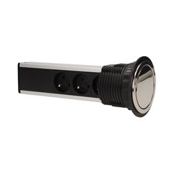GNIAZDO MEBLOWE O8CM WYSUWANE Z BLATU Z PRZEWODEM 1,8M, 3X2P+Z, INOX ORNO GNIAZDO MEBLOWE O8CM WYSUWANE Z BLATU Z PRZEWODEM 1,8M, 3X2P+Z, INOX ORNO