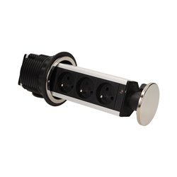 GNIAZDO MEBLOWE O8CM WYSUWANE Z BLATU Z PRZEWODEM 1,8M, 3X2P+Z, INOX ORNO GNIAZDO MEBLOWE O8CM WYSUWANE Z BLATU Z PRZEWODEM 1,8M, 3X2P+Z, INOX ORNO