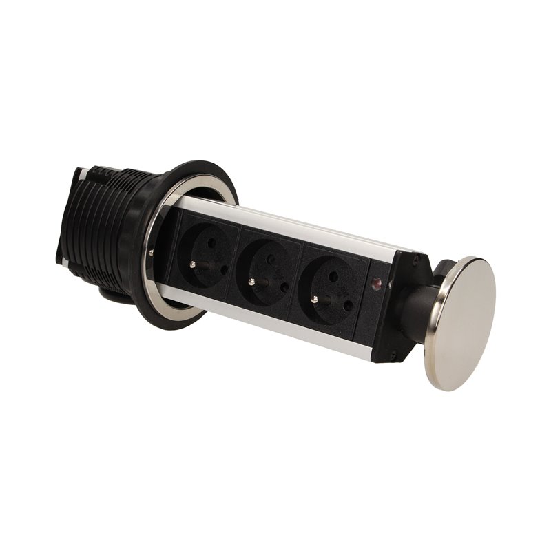GNIAZDO MEBLOWE O8CM WYSUWANE Z BLATU Z PRZEWODEM 1,8M, 3X2P+Z, INOX ORNO GNIAZDO MEBLOWE O8CM WYSUWANE Z BLATU Z PRZEWODEM 1,8M, 3X2P+Z, INOX ORNO