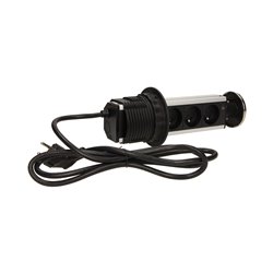 GNIAZDO MEBLOWE O8CM WYSUWANE Z BLATU Z PRZEWODEM 1,8M, 3X2P+Z, INOX ORNO GNIAZDO MEBLOWE O8CM WYSUWANE Z BLATU Z PRZEWODEM 1,8M, 3X2P+Z, INOX ORNO