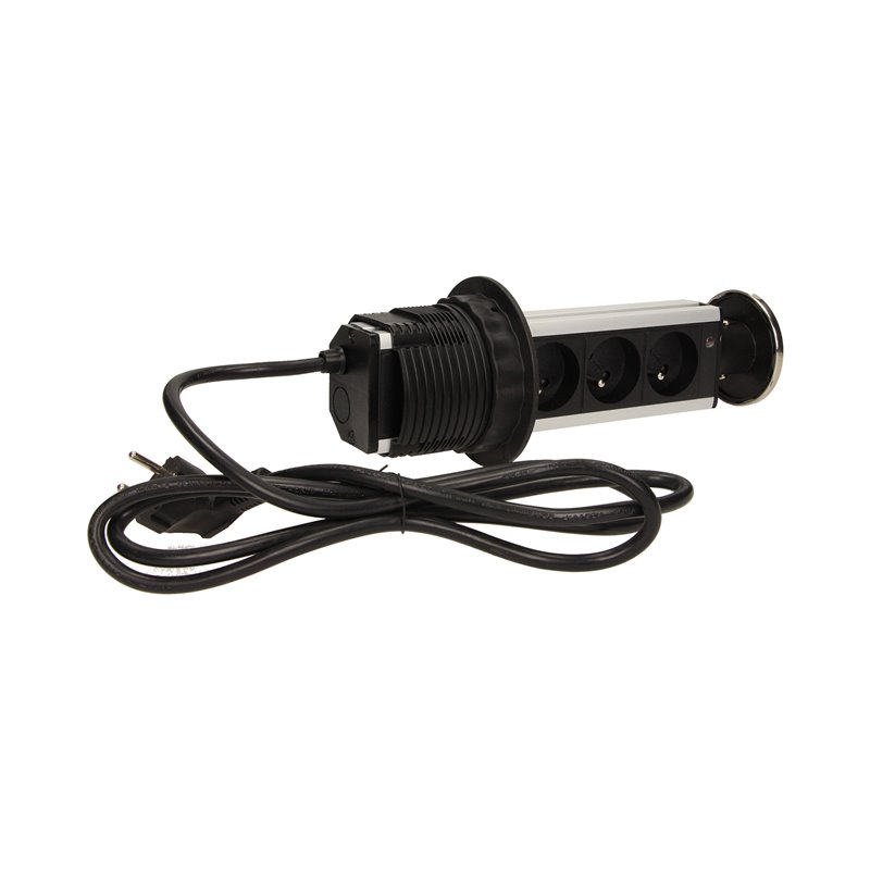 GNIAZDO MEBLOWE O8CM WYSUWANE Z BLATU Z PRZEWODEM 1,8M, 3X2P+Z, INOX ORNO GNIAZDO MEBLOWE O8CM WYSUWANE Z BLATU Z PRZEWODEM 1,8M, 3X2P+Z, INOX ORNO