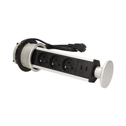 GNIAZDO MEBLOWE O8CM WYSUWANE Z BLATU Z ŁADOWARKĄ USB I PRZEWODEM 1,8M, 3X2P+Z, 2XUSB ORNO GNIAZDO MEBLOWE O8CM WYSUWANE Z BLATU Z ŁADOWARKĄ USB I PRZEWODEM 1,8M, 3X2P+Z, 2XUSB ORNO