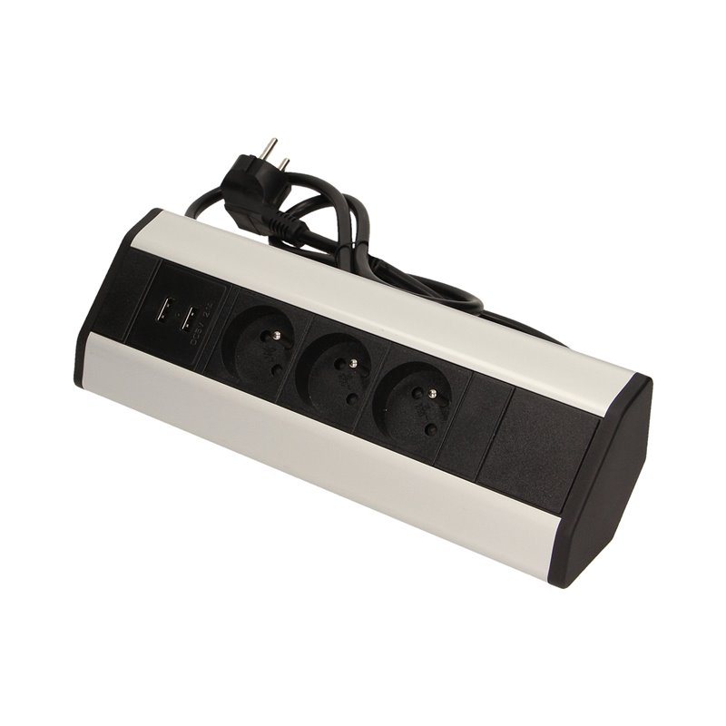 GNIAZDO MEBLOWE Z ŁADOWARKĄ USB I PRZEWODEM 1,8M, 3X2P+Z, 2XUSB ORNO GNIAZDO MEBLOWE Z ŁADOWARKĄ USB I PRZEWODEM 1,8M, 3X2P+Z, 2XUSB ORNO