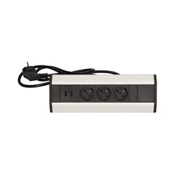 GNIAZDO MEBLOWE Z ŁADOWARKĄ USB I PRZEWODEM 1,8M, 3X2P+Z, 2XUSB ORNO GNIAZDO MEBLOWE Z ŁADOWARKĄ USB I PRZEWODEM 1,8M, 3X2P+Z, 2XUSB ORNO