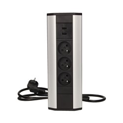 GNIAZDO MEBLOWE Z ŁADOWARKĄ USB I PRZEWODEM 1,8M, 3X2P+Z, 2XUSB ORNO GNIAZDO MEBLOWE Z ŁADOWARKĄ USB I PRZEWODEM 1,8M, 3X2P+Z, 2XUSB ORNO